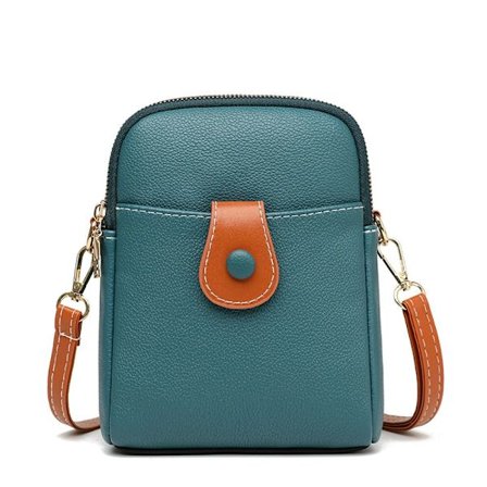 PU Mini Crossbody Bag Dubbellagers Mobiltelefonväska