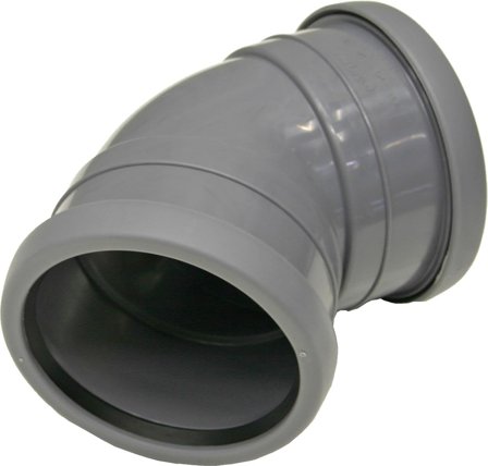 Pipelife 172334 Bøy med 2 muffer, 45° 75 mm, Innendørsavløp