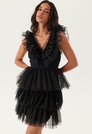 YAS - valentina Sl Tulle Dress - Black - Kläder - - Bubbleroom