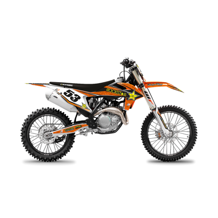 Blackbird Rockstar Energy Complete Decal Kit with Seat Cover Orange-Black-Yellow - KTM 250 EXC-F SIX DAYS 2019-2023