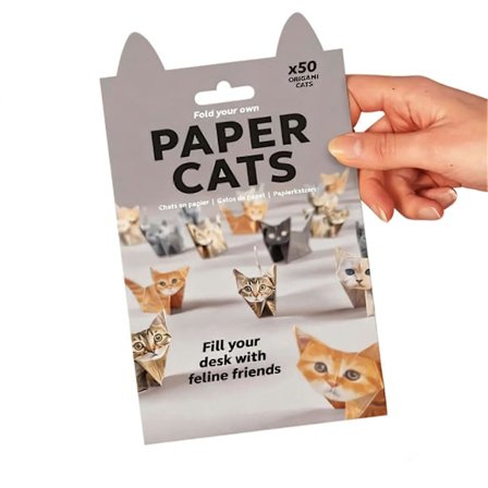 DIY Papir Katte Origami Sett for Barn, 50 stk Brettesett, Morsom og Enkel Aktivitet for Voksne og Barn, Klasserom og Gave til Katte-/Hundeelskere