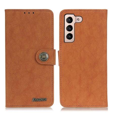 Khazneh Samsung Galaxy S22 Plus Fodral Retro Split Läder Brun