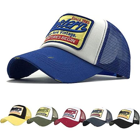 Vintage Mesh Baseball Cap Golf Hat Strand Bomull Justerbar Cap A