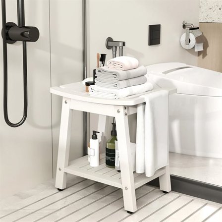 Vedenkestävä suihkujakkara kylpyhuoneeseen – valkoinen