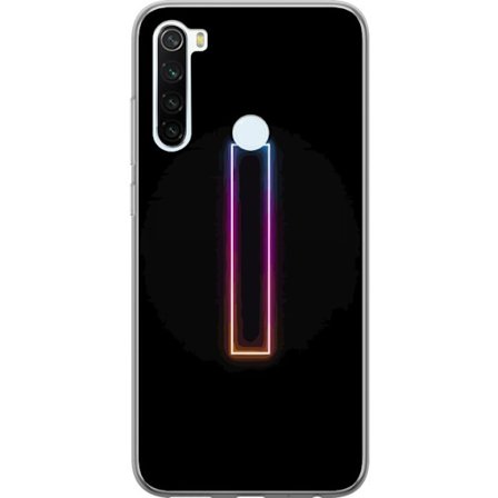 Kompatibel Mobilcover til Xiaomi Xiaomi Redmi Note 8 Minimalistisk neonbogstav I i regnbuefarver mod mørk baggrund