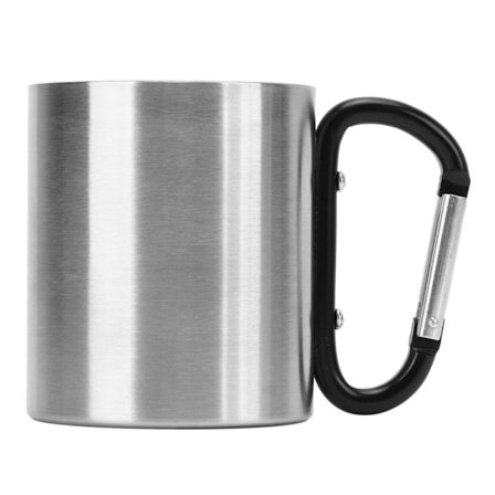 Klatrekopp i rustfritt stål, dobbelt lag, fortykket, bærbar campingkopp, god varmeisolasjon, kaffekopp for utendørs bruk