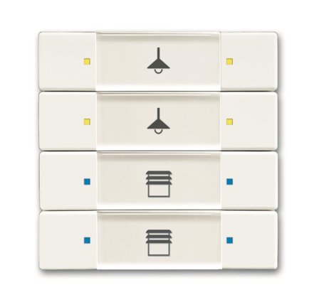 ABB 6117-0-0242 Tryckknapp multifunktion, vit 8 manöverpunkter, Strömbrytare & vägguttag