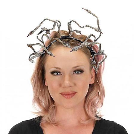 Halloween-käärmepannan Medusa-asu hiusnauha karnevaaliin naamiaisiin