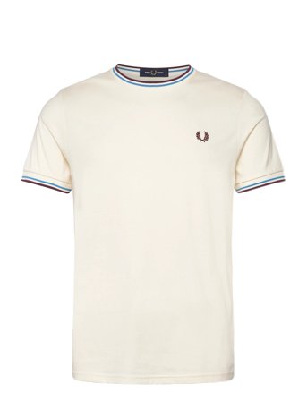 Fred Perry Twin Tipped T-Shirt - Cream - L