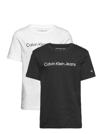 Ckj Logo 2-Pack T-Shirt T-shirts Short-sleeved Svart Calvin Klein