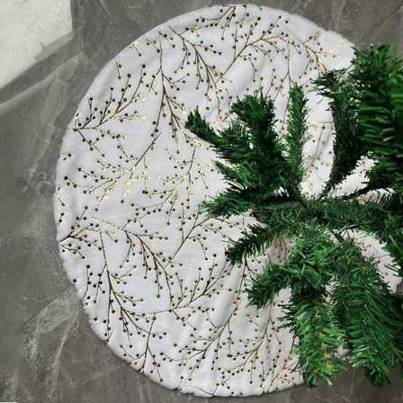 Juletreskjørt Xmas Trepynt Teppe GULL GRENER