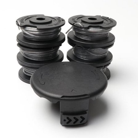 6 spolar, 1 lock, lämplig för Bosch Easy Gras Cut 18 V 23 26 18 Trimmertillbehör, Artikelnummer F016800569 F016800385