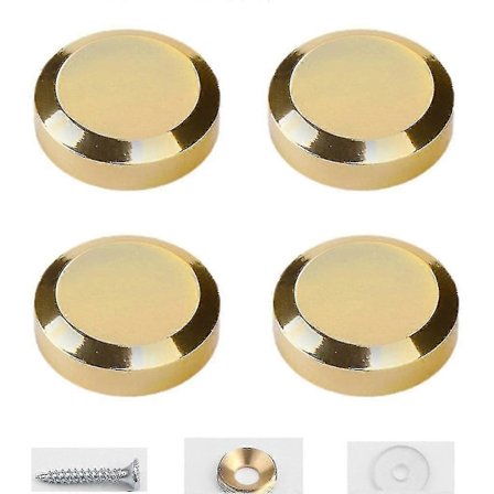 4 stk/sett Skinnende Krom Gull Sølv Messing Rund Kapsel Glass Rammeløst Speil Skrue Rx [db]