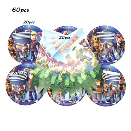 HOT Roblox bursdagsfestdekorasjoner Robloxs dekorasjoner Barn engangs servise sett Baby shower festdekorasjoner