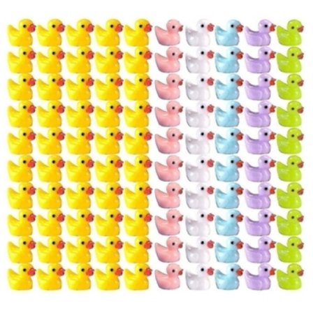 100 st Färgglada Mini-Ankor i Resin - Realistisk Form, Hållbar Dekoration för Jul, Födelsedag och Barnens Dag