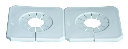 Purus Duo-Täck Dækplade til dobbeltrør, delelige, hvide For rør dør. 18-34 mm, Installation