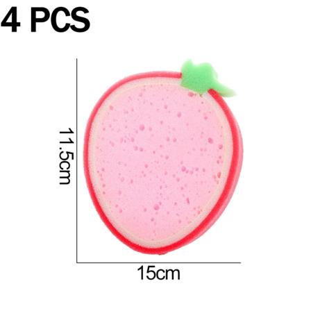 4PCS Frukttjocknad Svampduk, Tvättbar Diskduk