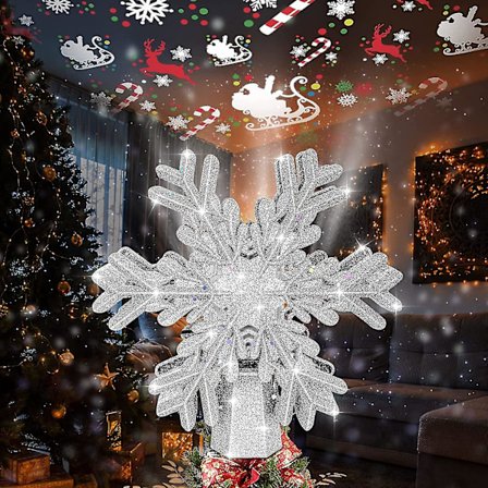 Juletræstop - Stjerne Juletræstop Med Lys