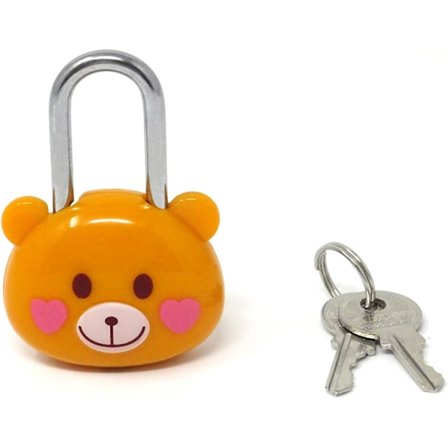 1 kpl Söpö Sarjakuva Eläin Riippulukko Mini Ruskea Karhu Riippulukko Lukko Avaimella - Korurasioille, Käsilaukulle, Repuille,