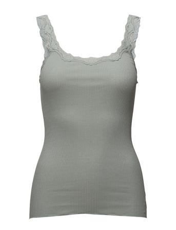 Silk Top W/ Lace T-shirts & Tops Sleeveless Vihreä Rosemunde