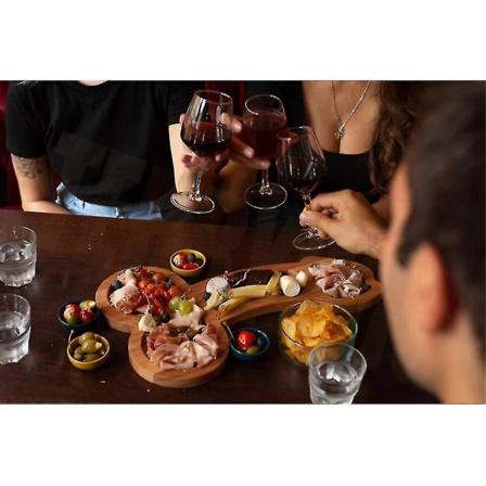 Trätallrik Matbricka Delikatessbricka För Frukt, Vin, Kex, Ost Och Köttbullar