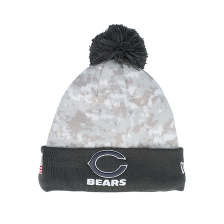 New Era - Camo pom Beanie - Chicago Bears Nfl24 Salute To Service Camo/Graphite Pom @ Hatstore