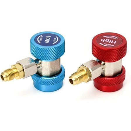 Adapter, 1/4" AC R134A Hane Hög och Låg Tryck Adapter SAE HVAC Kylmedel
