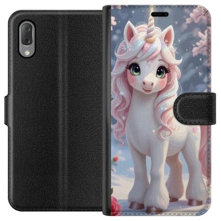 Kompatibel Tegnebogsetui til Sony Xperia L3 Minimalistisk glitchtypografi med teksten cute but psycho i neonlignende farveeffekt