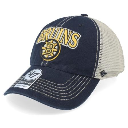 47 Brand - NHL Musta trucker Lippis - Boston Bruins Tuscaloosa Clean Up Dad Cap Vintage Black/Beige Trucker @ Hatstore