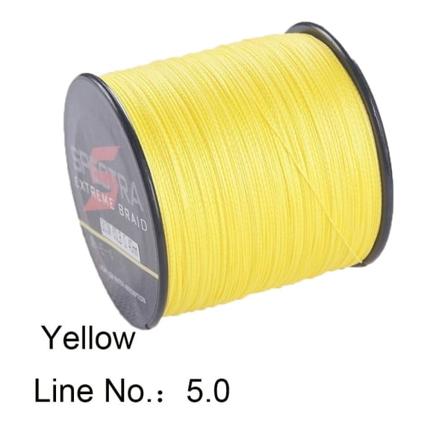 6-80LB havsfiskelina 4 trådar multifilamenttråd GUL