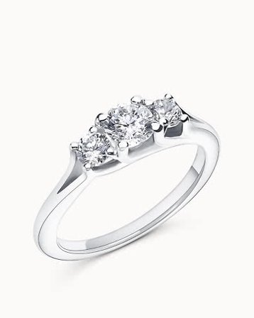 Trestensring Elena 18K Vitguld Naturlig Diamant 0.30 Carat - Förlovningsringar & Vigselringar hos Vanbruun