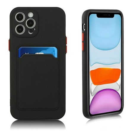 iPhone 12 Pro Max skal med korthållare - Svart