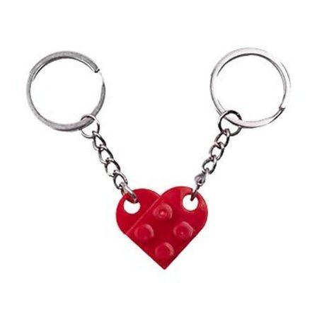 Avainnippusetti pariskunnille, sydänmuotoinen avaimenperä poikaystävälle tyttöystävälle joululahjaksi (Punainen)