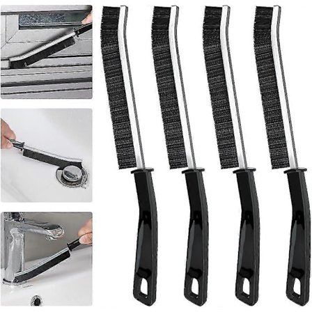 Rengjøringsbørste med hard bust - Sprekkrengjøringsbørste for bad, kjøkken, vinduer (4-pakning)