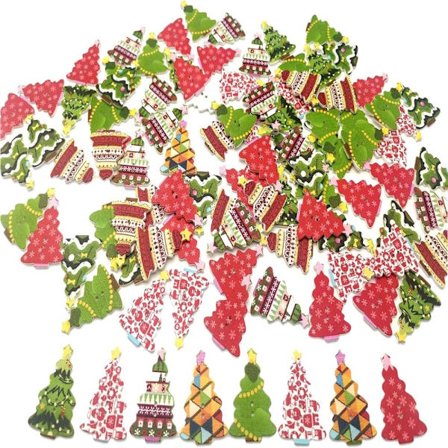 Joulukuusi painike Joulun ompelupainikkeet Puiset napit