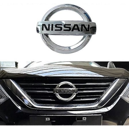 Bilfram Emblem Kompatibel med Nissan 2013-2018 Altima Murano Rogue Maxima Auto Fordon Krom ABS Plast Huvudgrill Badge Sticker (OEM 6289