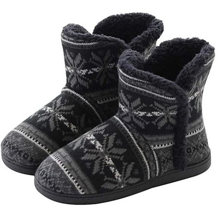 Høye tøfler for menn og kvinner med hatt, sklisikre med mykt svart