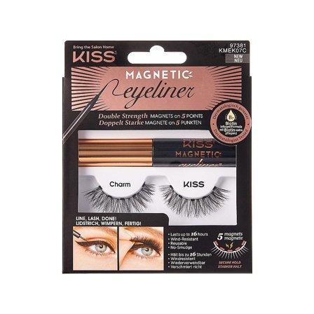 Kiss Magnetic Eyeliner Kit Charm, Makeup, Tilbehør, Vippelim