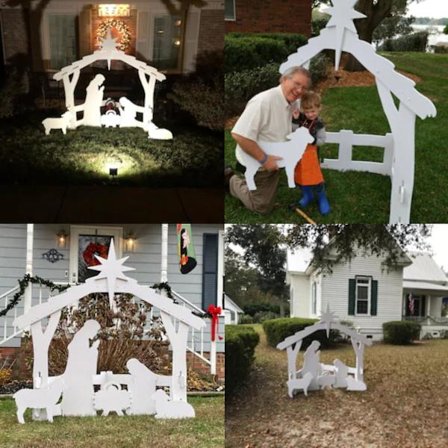 Utendørs Julekrybbe Sett Vanntett - Utendørs Julekrybbe Scene For Hage Og Plen (FMY)