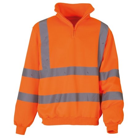Yoko Hi Vis 1/4 Zip Sweatshirt XL Orange för män