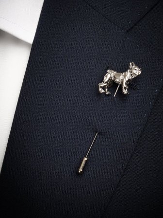 John Henric Men's Sølv Lapel Pin Hund Size Onesize