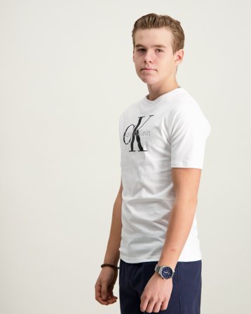 Calvin Klein CK MONO LOGO SS T-SHIRT Hvid T-shirts Dreng - Kids Brand Store