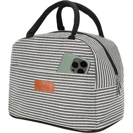 Isolerad Lunchväska för Kvinnor Män, Återanvändbar Lunchbox för Vuxna till Arbete, Vattentät Lunchbox Tote Bag, Söt 8.8L Liten Lunch Tote Bag för 