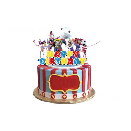 The Amazing Digital Circus Födelsedagstårta Topper Party Tillbehör Födelsedagsdekorationer