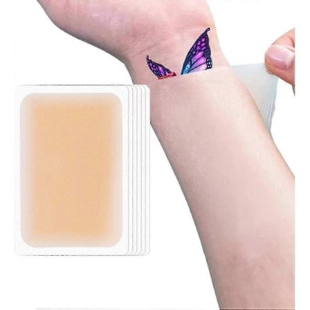Hudtone Tattoo Dækningstape - Usynlig Vandfast Concealer, 12 Patches