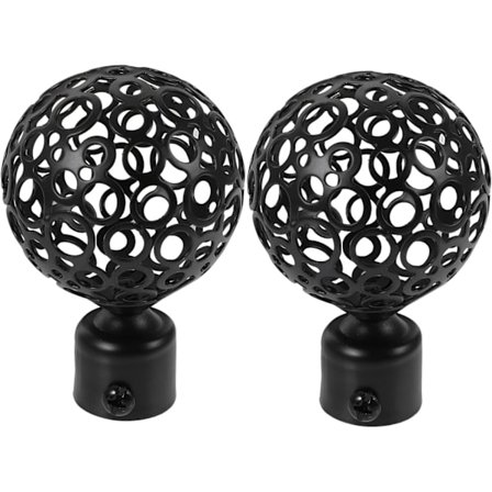 2 stk gardinstangfinialer svart gardinstang skinne topplokk dekorative vindusgardinstang ende metall gardinstang stangfinialer ender 22mm
