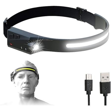 LED Hodelykt Vanntett Bevegelsessensor Hodelykt 4 Moduser For Camping Løping Sykling