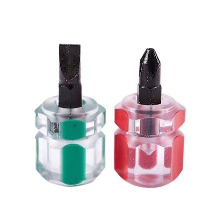 2 kpl litteäruuvimeisseliä Mini-ruuvimeisseli lyhyt S-jakoavainsarja + punainen