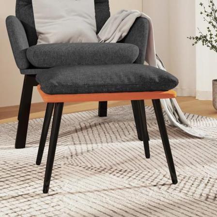 Vidaxl Fotpall Mörkgrå 45x29,5x39 Cm Tyg Och Konstläder Grå
