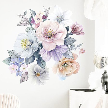 Dww-Litterære og romantiske peoner peoner blomster stue soverom interiørdekorasjon veggklistremerker